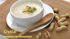  Presentation with peanut - Colorful PPT layouts enhanced with southern peanut soup american cuisine backdrop and a tawny brown colored foreground