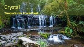  Presentation with waterfalls - Colorful presentation design enhanced with southern-scenic-route-picturesque backdrop and a tawny brown colored foreground