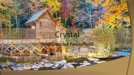  Presentation with virginia - Beautiful PPT theme featuring southern states - babcock state park west virginia backdrop and a coral colored foreground