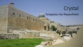 Presentation with jerusalem - Presentation theme enhanced with southern wall jerusalem israel background and a light blue colored foreground