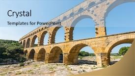  Presentation with aqueduct - Cool new presentation theme with southerners - pont du gard is backdrop and a light blue colored foreground