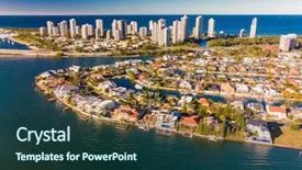  Presentation with paradise - Amazing slide deck having southport on the gold coast backdrop and a tawny brown colored foreground