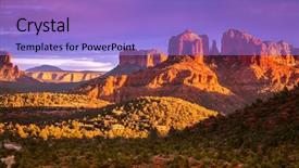  Presentation with southwest - Audience pleasing presentation design consisting of southwest - cathedral rock in sedona arizona backdrop and a light blue colored foreground