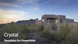  Presentation with home design - Beautiful presentation design featuring southwest - desert xeriscape design new home backdrop and a dark gray colored foreground