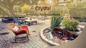  Presentation with tranquil - PPT theme with southwest - evening on a patio background and a yellow colored foreground