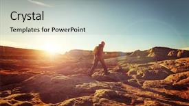  Presentation with utah - Cool new slides with southwest - hike in the utah mountains backdrop and a light gray colored foreground