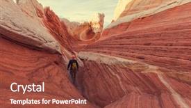  Presentation with utah - Amazing slide deck having southwest - hike in the utah mountains backdrop and a tawny brown colored foreground
