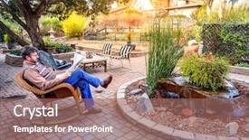  Presentation with newspaper - Audience pleasing PPT theme consisting of southwest - man is reading a newspaper backdrop and a coral colored foreground