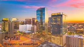  Presentation with phoenix - Slide set having southwest - phoenix arizona usa cityscape background and a red colored foreground