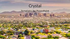  Presentation with southwest - PPT theme enhanced with southwest - phoenix arizona usa downtown cityscape background and a mint green colored foreground