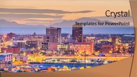  Presentation with southwest - Amazing slide set having southwest - tucson arizona usa downtown skyline backdrop and a coral colored foreground