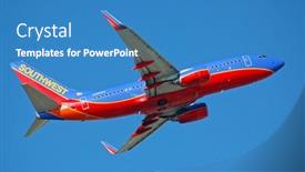  Presentation with airlines - Cool new presentation theme with southwest-airlines-airplane-after-take backdrop and a teal colored foreground