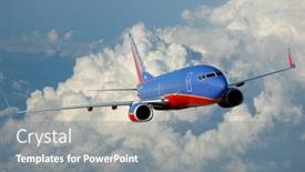  Presentation with airlines - PPT theme with southwest-airlines-plane-in-flight background and a gray colored foreground