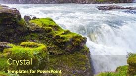  Presentation with water river - Slide set enhanced with southwest-iceland-the-rumbling-waterfall background and a tawny brown colored foreground