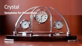  Presentation with brown - Cool new PPT theme with souvenir clock thermometer and barometer backdrop and a red colored foreground