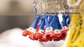  Presentation with eiffel tower paris france - Cool new presentation design with souvenir key chain of mini eiffel tower from paris france backdrop and a coral colored foreground