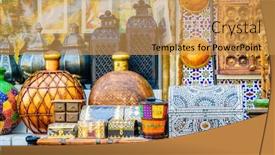  Presentation with oman - PPT theme consisting of souvenir-shop-display background and a yellow colored foreground