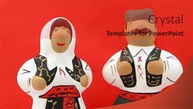  Presentation with traditional - Cool new slides with souvenir traditional serbian couple backdrop and a red colored foreground