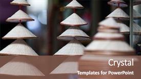  Presentation with vietnam hanoi - Slide set featuring souvenirs are sold in hanoi background and a violet colored foreground