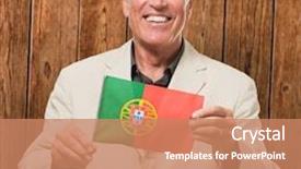  Presentation with flag - Amazing slides having sovereign - businessman holding the flag backdrop and a  colored foreground