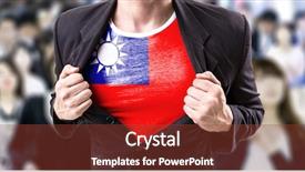  Presentation with taiwan flag - Presentation theme enhanced with sovereign - businessman stretching suit with taiwan background and a tawny brown colored foreground