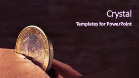  Presentation with win as one - Presentation theme consisting of sovereign - closeup of a coin background and a wine colored foreground