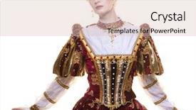  Presentation with queen - PPT layouts featuring sovereign - haughty queen in royal dress background and a lemonade colored foreground