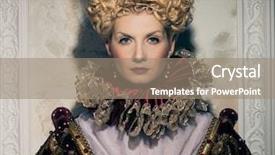  Presentation with queen - Cool new theme with sovereign - haughty queen in royal dress backdrop and a coral colored foreground