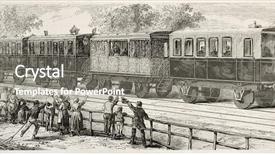  Presentation with journal - Slide deck consisting of sovereign - napoleon iii train created background and a gray colored foreground