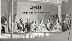  Presentation with royal - Slide set with sovereign - old illustration of royal box background and a light gray colored foreground