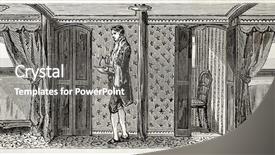  Presentation with coach - Presentation design consisting of sovereign - old illustration of sleeping coach background and a gray colored foreground