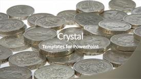  Presentation with gupta coins - Colorful presentation theme enhanced with sovereign - scattered uk pound coins backdrop and a  colored foreground