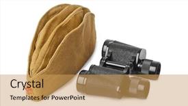  Presentation with forage - Slides having soviet army soldiers forage-cap background and a yellow colored foreground