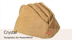  Presentation with forage - Presentation consisting of soviet army soldiers forage-cap background and a coral colored foreground