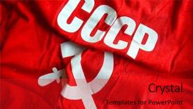  Presentation with soviet - Amazing slide deck having soviet flag backdrop and a crimson colored foreground