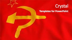  Presentation with soviet - Audience pleasing presentation theme consisting of soviet flag backdrop and a black colored foreground