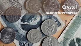  Presentation with soviet - Cool new slide deck with soviet numismatics vintage items backdrop and a coral colored foreground