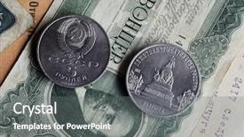  Presentation with soviet - Beautiful PPT theme featuring soviet numismatics vintage items backdrop and a gray colored foreground