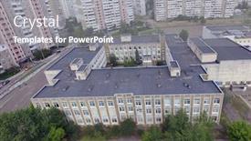  Presentation with building houses - Amazing presentation theme having soviet-planning-residential-areas backdrop and a gray colored foreground