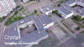  Presentation with building houses - PPT theme with soviet-planning-residential-areas background and a gray colored foreground