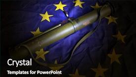  Presentation with soviet - Colorful PPT layouts enhanced with soviet rocket-propelled grenade launcher backdrop and a black colored foreground