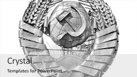  Presentation with soviet - Cool new presentation theme with soviet state emblem - russia - isolated backdrop and a light gray colored foreground