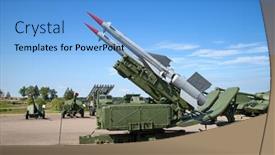  Presentation with systems - Presentation theme having surface-to-air anti aircraft background and a light blue colored foreground