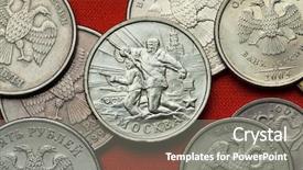  Presentation with soviet union - Presentation having soviet union - coins of russia battle background and a gray colored foreground
