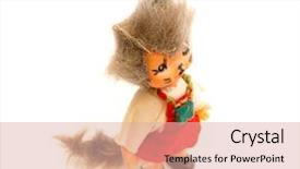  Presentation with toy - PPT theme having soviet union - miniature toy dog background and a lemonade colored foreground