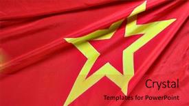  Presentation with soviet - Beautiful PPT theme featuring soviet union - part of ussr flag backdrop and a red colored foreground