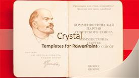  Presentation with soviet - PPT theme featuring soviet union - party card of cpsu inside background and a lemonade colored foreground