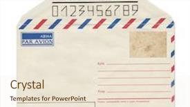  Presentation with mail - Presentation design enhanced with soviet union - ussr vintage mail envelope scanned background and a lemonade colored foreground