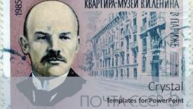  Presentation with soviet union - Presentation design having soviet-union-circa-1985-lenin background and a light gray colored foreground