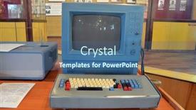  Presentation with ballistic - Theme consisting of soviet-vintage-special-military-computer background and a ocean colored foreground